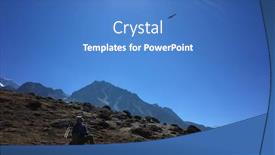  Presentation with everest - Presentation theme featuring everest-trek-resting-hiker background and a teal colored foreground