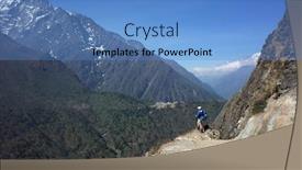  Presentation with everest - PPT layouts having everest-trek-tourist-hiking background and a teal colored foreground