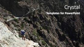  Presentation with everest - Colorful PPT theme enhanced with everest-trek-tourist-is-hiking backdrop and a dark gray colored foreground