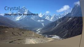  Presentation with everest - Colorful presentation theme enhanced with everest-trek-view-of-ama backdrop and a light blue colored foreground