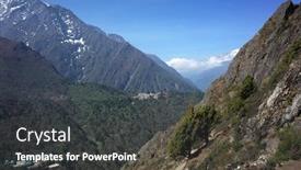  Presentation with everest - Audience pleasing presentation theme consisting of everest-trek-view-of-deboche backdrop and a dark gray colored foreground