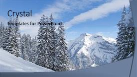  Presentation with winter in the swiss alps - Theme with fast food set big hamburger background and a coral colored foreground