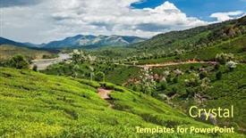  Presentation with munnar - Amazing slide set having evergreen-tea-plantations-of-indian backdrop and a tawny brown colored foreground