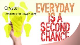  Presentation with unemployment unemployed hand cut word - Colorful presentation theme enhanced with everyday is a second chanc backdrop and a blonde colored foreground