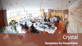  Presentation with job - Audience pleasing PPT theme consisting of everyday job at modern office backdrop and a tawny brown colored foreground