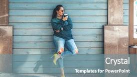  Presentation with plus size fashion model - Beautiful theme featuring everyday look plus size model backdrop and a seafoam green colored foreground