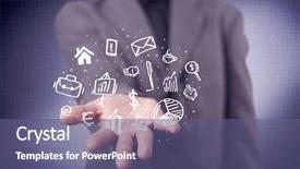  Presentation with successful person - Amazing theme having everyday tasks concept holding logo backdrop and a  colored foreground