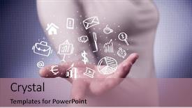  Presentation with successful person - Cool new theme with everyday tasks concept holding logo backdrop and a coral colored foreground