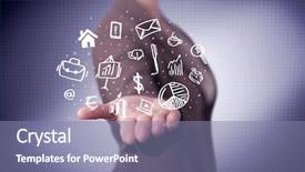  Presentation with successful person - Theme having everyday tasks concept holding logo background and a coral colored foreground