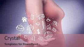  Presentation with successful person - Beautiful presentation theme featuring everyday tasks concept holding logo backdrop and a coral colored foreground