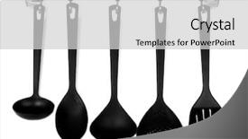  Presentation with kitchen utensils - Cool new slide deck with crayon in adult anti stress backdrop and a white colored foreground.