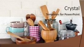  Presentation with utensils - Beautiful PPT theme featuring everyday use - composition with different utensils backdrop and a lemonade colored foreground