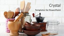  Presentation with utensils - Cool new presentation theme with everyday use - composition with different utensils backdrop and a white colored foreground