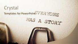  Presentation with everyone - Audience pleasing slide set consisting of everyone-has-a-story-text backdrop and a cream colored foreground