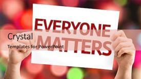 Presentation with everyone - PPT theme featuring everyone matters card with colorful background and a coral colored foreground