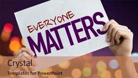  Presentation with everyone - Slide set having everyone matters placard with night background and a coral colored foreground
