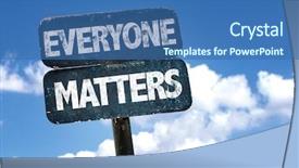  Presentation with everyone - Colorful PPT layouts enhanced with everyone matters sign with sky backdrop and a ocean colored foreground