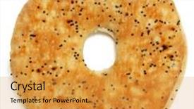  Presentation with everything - Cool new slide set with everything flat bagel isolated over white backdrop and a gold colored foreground