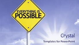  Presentation with everything - Beautiful presentation design featuring everything is possible road sign backdrop and a sky blue colored foreground