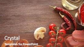  Presentation with acute - Amazing slides having everything on wood table for the preparation of acute italian sauce tomato garlic spices olive oil backdrop and a tawny brown colored foreground