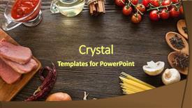  Presentation with acute - PPT layouts featuring everything on wood table for the preparation of acute italian sauce tomato garlic spices olive oil background and a tawny brown colored foreground