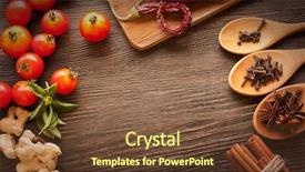  Presentation with acute - Audience pleasing presentation theme consisting of everything on wood table for the preparation of acute italian sauce tomato garlic spices olive oil backdrop and a tawny brown colored foreground