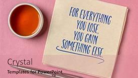  Presentation with personal development - Slide deck featuring everything-you-lose-you-gain background and a coral colored foreground