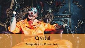  Presentation with horror evil - Colorful presentation theme enhanced with evil clown man stained backdrop and a yellow colored foreground