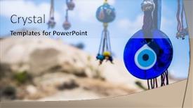  Presentation with evil - PPT layouts with evil-eye-amulets-on-foreground background and a light blue colored foreground