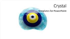  Presentation with evil - Audience pleasing theme consisting of evil eye on white background backdrop and a white colored foreground