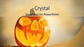  Presentation with evil - PPT layouts with evil halloween pumpkin on wood background and a lemonade colored foreground