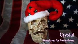  Presentation with evil - Colorful PPT theme enhanced with evil santa skull backdrop and a wine colored foreground