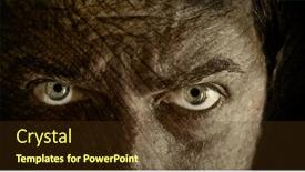  Presentation with evil - PPT theme consisting of evil scary eyes background and a tawny brown colored foreground