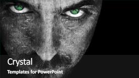  Presentation with evil - Theme consisting of evil scary face background and a dark gray colored foreground