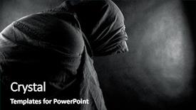  Presentation with ghost spirit - Audience pleasing PPT theme consisting of evil spirit - ghost in the dark backdrop and a black colored foreground