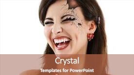  Presentation with vampire - Slide deck enhanced with evil vampire woman beautiful halloween over white background background and a red colored foreground