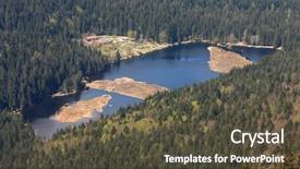  Presentation with mountain lake - Presentation theme enhanced with evironmental - most beautiful mountain lake kleine background and a dark gray colored foreground