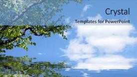  Presentation with spring of water - Presentation enhanced with evironmental - spring in mountain lake background and a  colored foreground