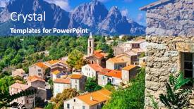  Presentation with mountain - Colorful theme enhanced with evisa-small-picturesque-mountain-village backdrop and a teal colored foreground