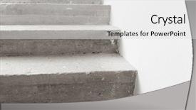  Presentation with concrete construction - Slide deck enhanced with evolution architecture - concrete staircase under construction background and a  colored foreground