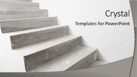  Presentation with concrete construction - Beautiful PPT theme featuring evolution architecture - concrete staircase under construction backdrop and a white colored foreground