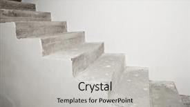  Presentation with concrete construction - Slide deck having evolution architecture - concrete staircase under construction background and a  colored foreground