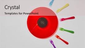  Presentation with evolution - Cool new presentation design with evolution humans - creative pattern with multicolored plastic backdrop and a soft green colored foreground