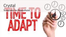  Presentation with survival - PPT layouts enhanced with evolution survival - hand with marker writing time background and a sky blue colored foreground