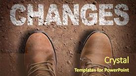  Presentation with survival - Cool new slide deck with evolution survival - top view of boot backdrop and a tawny brown colored foreground