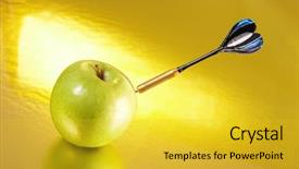 Presentation with golden apple - Audience pleasing presentation consisting of exact hit of a dart backdrop and a yellow colored foreground