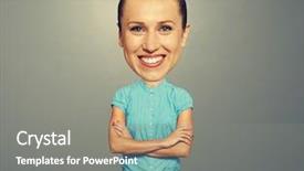  Presentation with pretty girl - Colorful PPT theme enhanced with power line in the landscape backdrop and a  colored foreground.