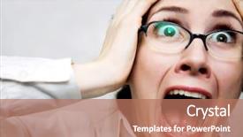  Presentation with horror - Beautiful theme featuring exaggerating - young beautiful woman in horror backdrop and a coral colored foreground