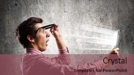  Presentation with man relaxing on massage table - Beautiful slide deck featuring exaggerating - young man looking shocked backdrop and a violet colored foreground