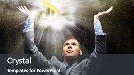  Presentation with veterinary symbol - Beautiful presentation theme featuring exalt - businessman looking at shining dollar backdrop and a  colored foreground